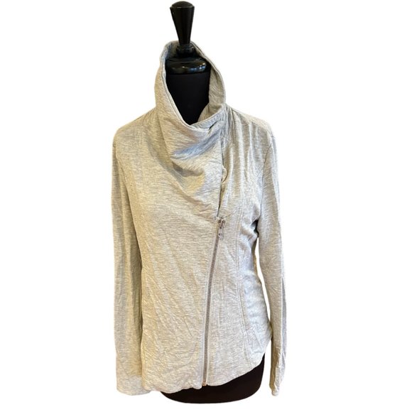 Helmut Lang Villonous Asymmetrical Light Gray Biker Jacket Size M - Picture 8 of 15